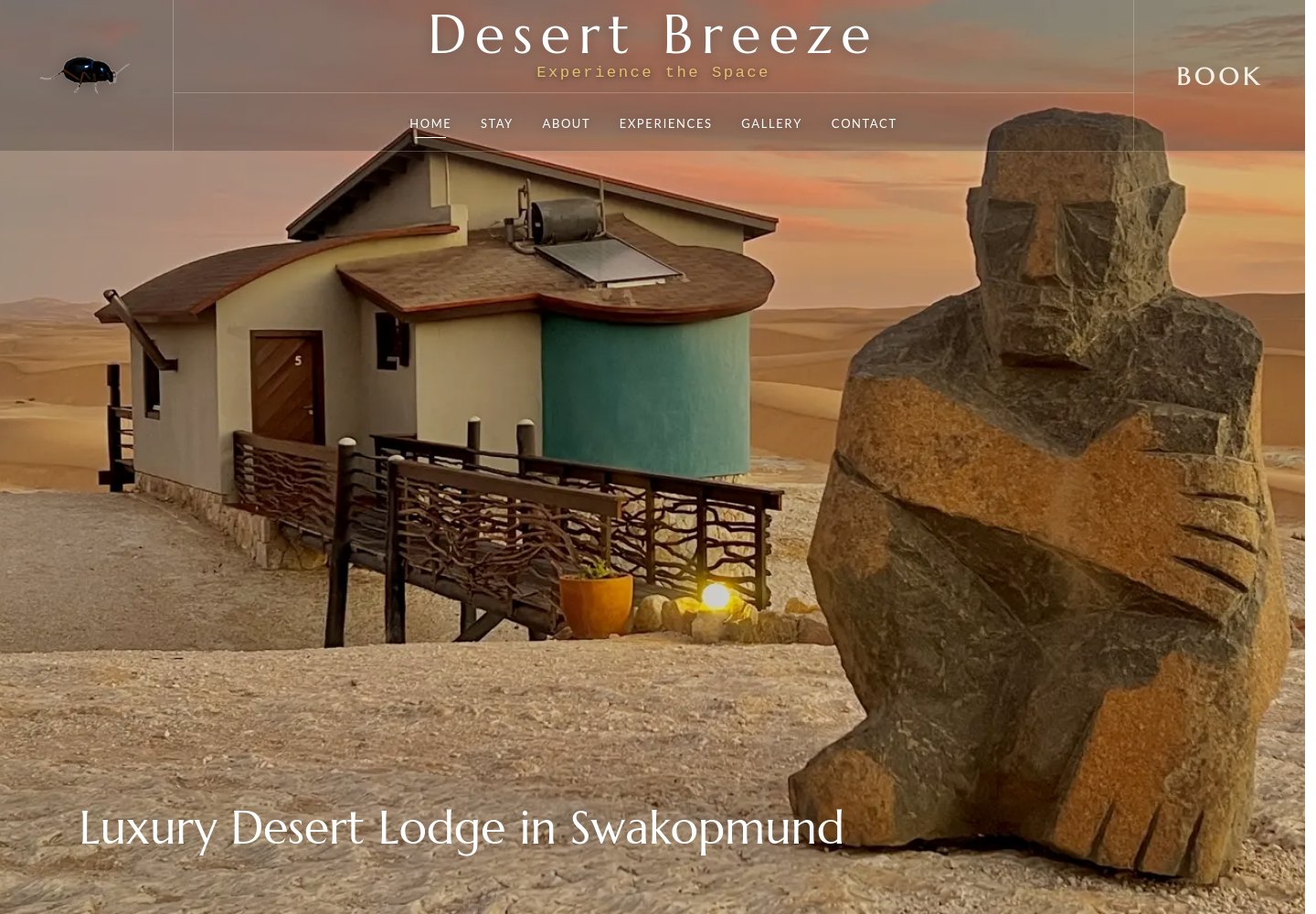 Desert Breeze lodge website design preview